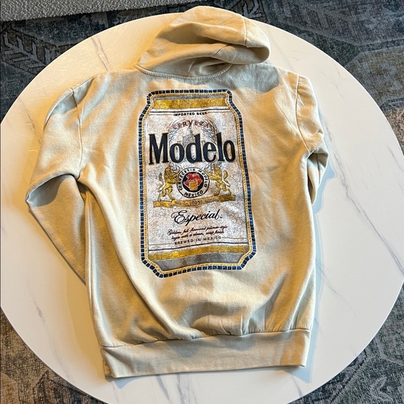 Modelo Beige Hoodie with Black Logo - Picture 2 of 3